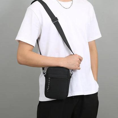 Simple Casual Mini Crossbody Bag Men's Nylon Small Shoulder Bag For Men Oxford Messenger Phone Side Sling Bag Husband Chest Pack