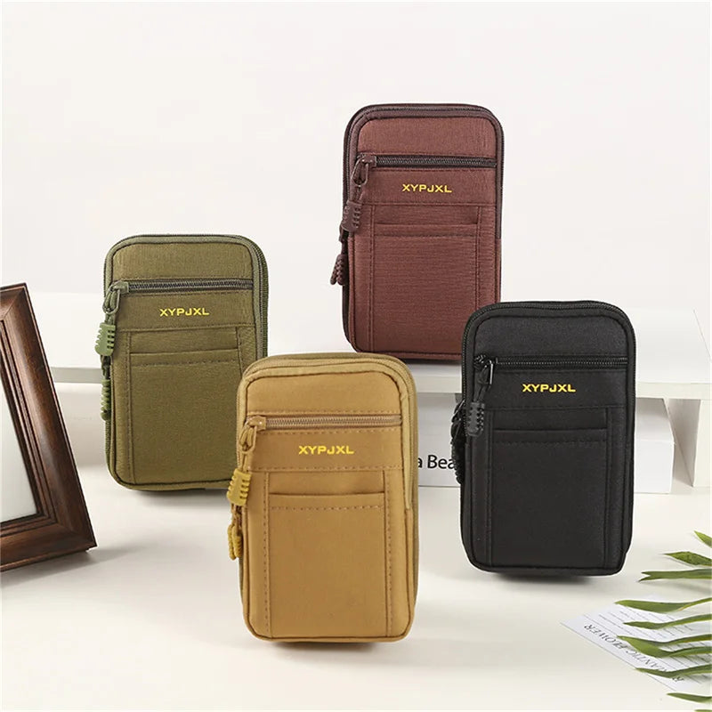 Men Bag Universal Multi-color Vertical Black Portable Belt Change Key Hanging Waist Storage Bags Mobile Phone Waist Bag