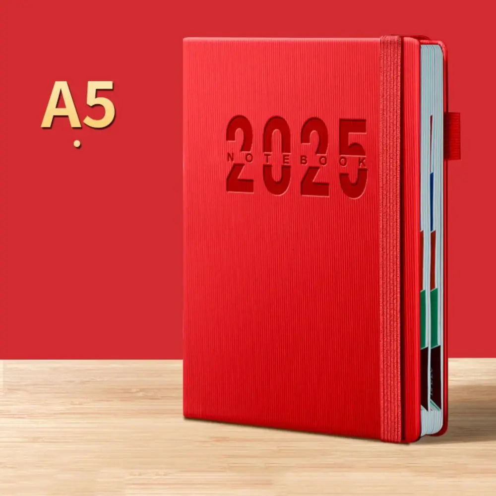 Portable A5 2025 Agenda Book To Do List Planner Reminder Daily Planner PU Office Supplies Planner Notebook Students