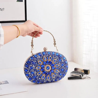 Cross-Border Hot Sunflower Dinner Bag Fashion Banquet Clutch Formal Dress Evening Bag Diamond Bag European and American Party Ba