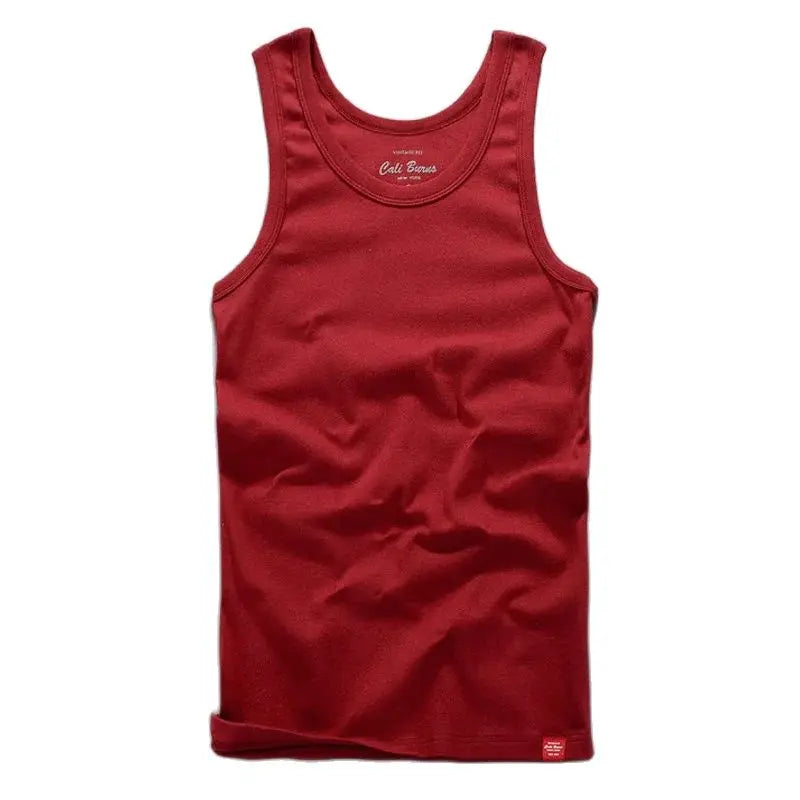 2023 Men Summer Fashion Japan Style Cotton Solid Color Round Neck Sleeveless Sport Running Vest Male Casual Minimalism Tank Tops