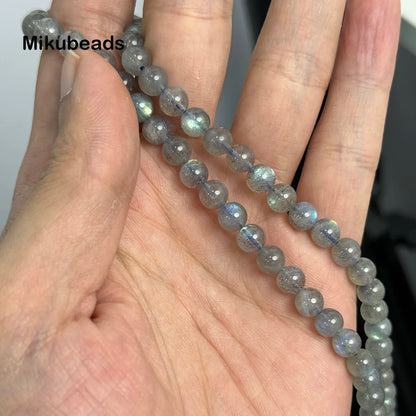 Wholesale Natural 6mm A+ Madagascar Labradorite Smooth Round Loose Beads For Making Jewelry DIY Stone Necklace Bracelet