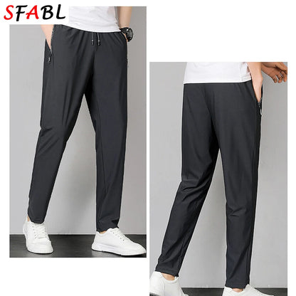 Thin Breathable Casual Pants Men Summer Gym Fitness Sweatpants Men Jogging Running Hiking Camping Sports Trousers Men Fashion