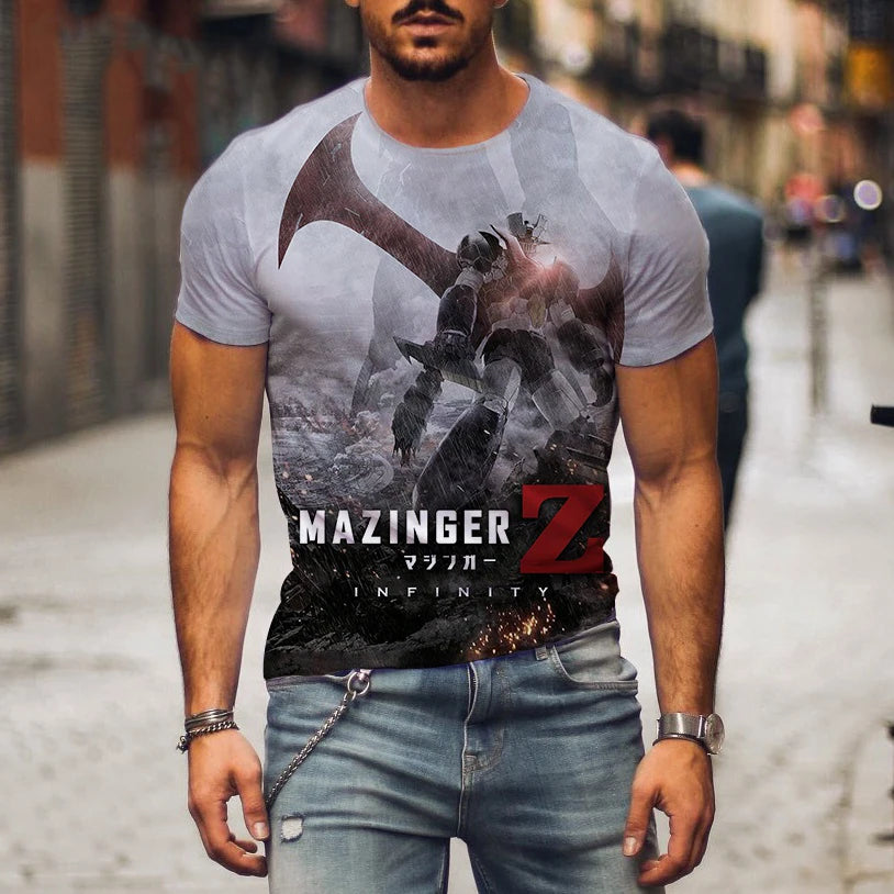 Mazinger Z 3D Print T-Shirts Anime Robot Men Women Casual Fashion Short Sleeve T Shirt Oversized Harajuku Tees Tops Kid Clothing