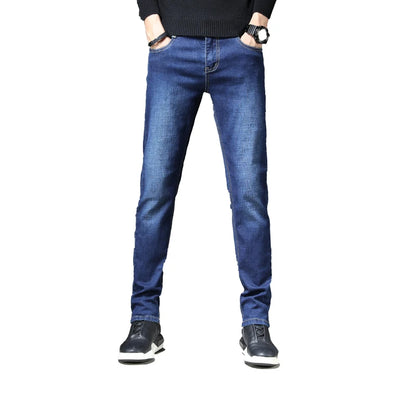 2024 Men's straight leg jeans loose casual pants Korean version trend slim fit versatile pants Men's trendy brand black blue