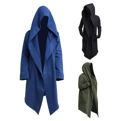 Leisure  Cool Hooded Men Trench Coat Extra Long Jacket Oversize   for Autumn