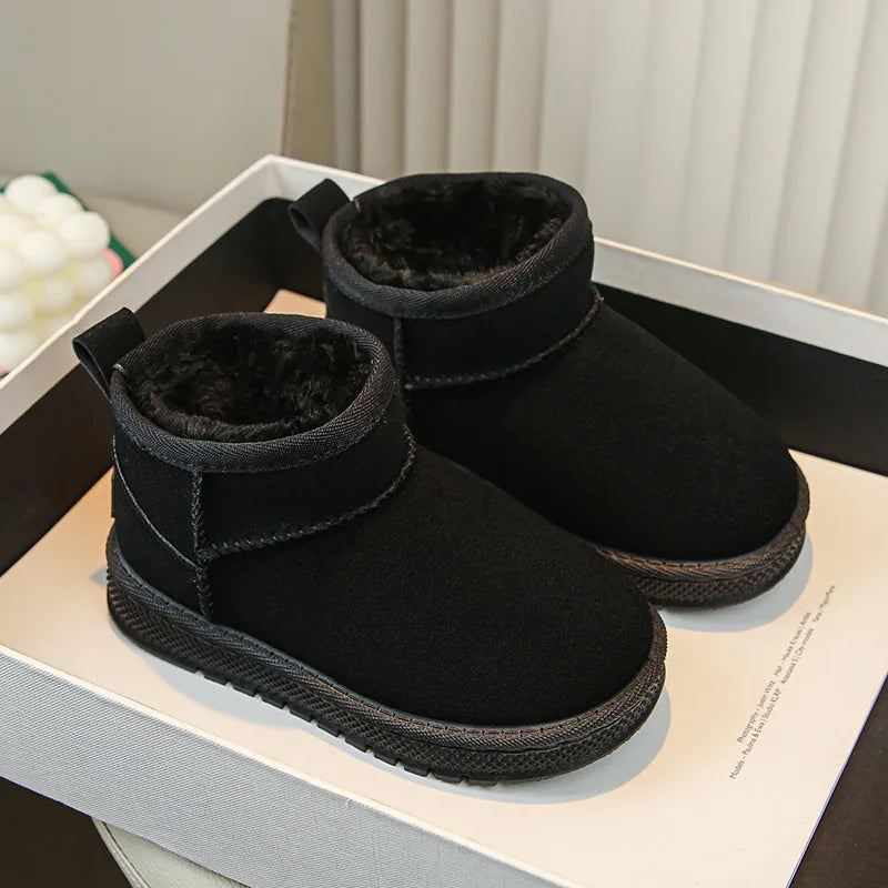 Зимние Ботинки Детские Children Shoes Simple Winter Cotton Inserts Boots Comfortable Soft Soled Girl Snow Boots Warm Sneakers