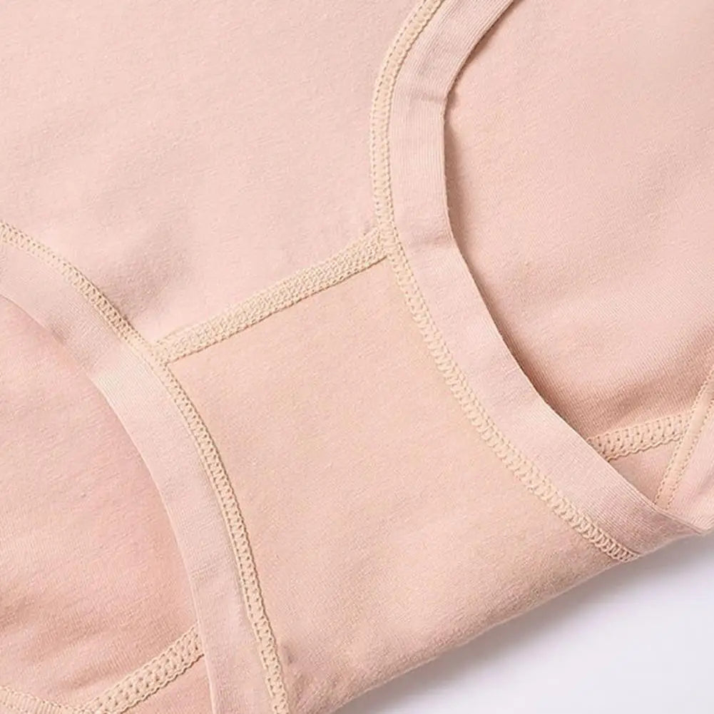 Women Underwear Solid Color Zipper Pocket High Waist Seamless Stretch Panties Cotton Middle-aged Mom Grandma Brief Underpants