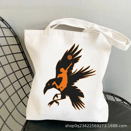 Anime Haikyuu Printed Canvas Bag Original Night One Shoulder Student Fashion Handbag in Stock