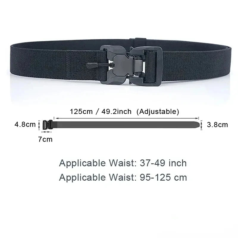 Tactical Belt Magnetic Buckle Quick Release Elastic Belt Casual Nylon Tooling Training Belt Men's Trousers Belt