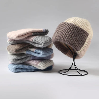 VISROVER 12 Colors Solid Real Cashmere Beanies Winter Hat For Woman Acrylic Hat Woman Autumn Warm Skullies For Man Wholesales