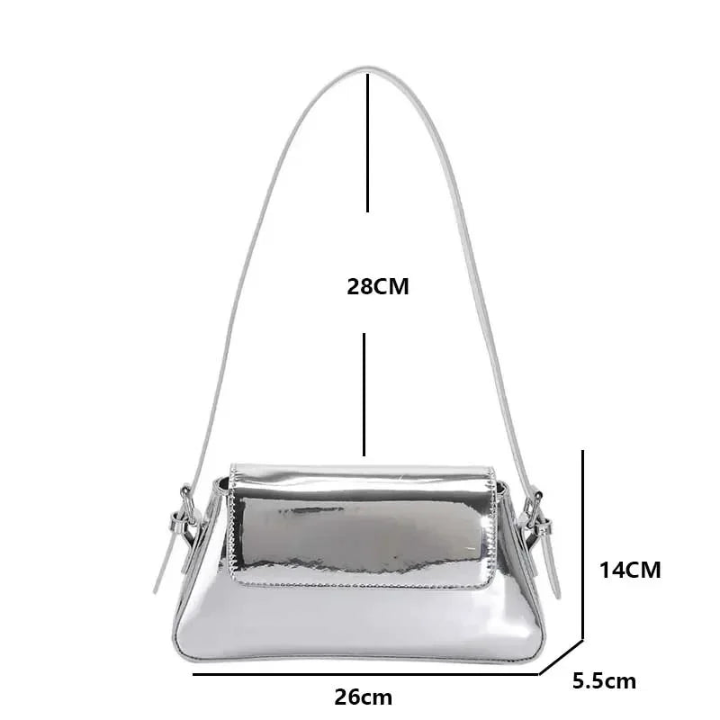 Luxury Designer Handbags for Women Laser Armpit Bag Brand Shoulder Bag Silver Chic Female Top Handle Bags Shopper Tote Bag Purse