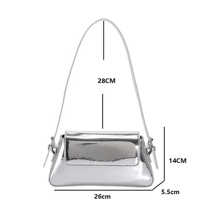 Luxury Designer Handbags for Women Laser Armpit Bag Brand Shoulder Bag Silver Chic Female Top Handle Bags Shopper Tote Bag Purse