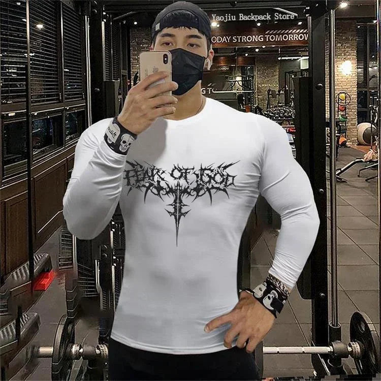 2024 Summer Men Sun-protective Clothing Anime T-shirt Fitness Quick-drying Running Fitness T-shirt Sports Tight Rashgard S-3XL