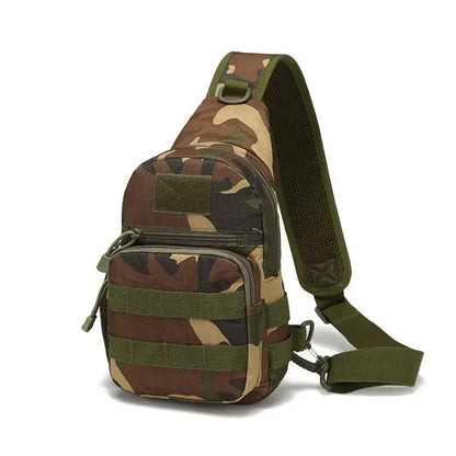 Outdoor tactical Camouflage kettle chest bag Men's hiking backpack Nylon hunting fishing camo hiking shoulder bag