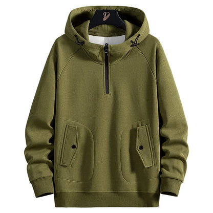 Men Sweatshirts Cotton Hooded Oversized 6XL 7XL 8XL Plus Size Zipper Long Sleeve Pullovers Autumn Streetwear Pocket Sportswear