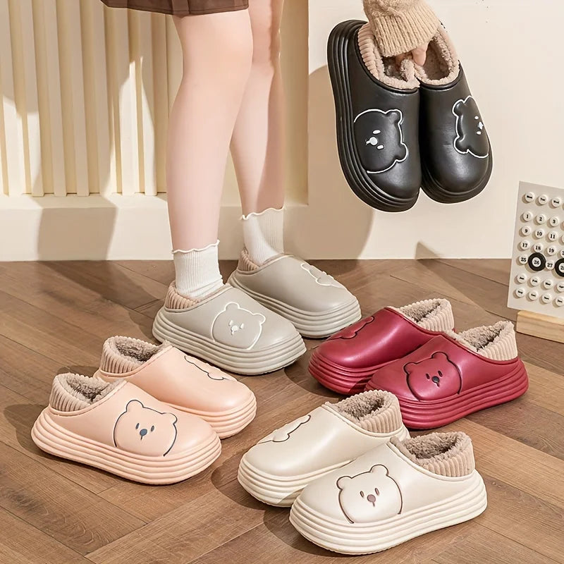 Women's Waterproof EVA Cotton Shoes - Cute Cartoon Casual Wear Warm Cozy For Couples Versatile Stylish Outdoor Footwear