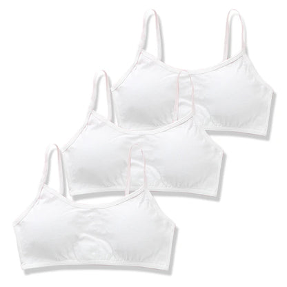 3pc/Lot Cotton Bra Teenage Undrewear Girls Training Bra Crop Top 8-14years