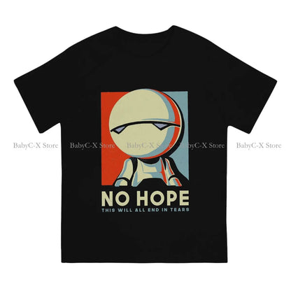 No hope Marvin Voting Sign Parody Round Collar TShirt The Hitchhiker's Guide to the Galaxy Polyester T Shirt Men Clothes