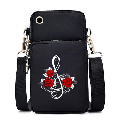 Mini Mobile Phone Bag Women Musical Symbols Messenger Bag Hanging Neck Coin Purse Vertical Handbag Fashion Small Crossbody Bag