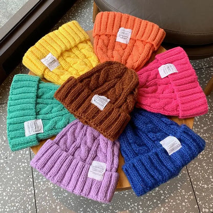 New Women's Winter Hat 2023 Beanie Hats For Woman Knit Cap Fashion Warm Wool Couple Cap Bonnet Female Winter Twist Female Bonnet