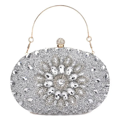 Cross-Border Hot Sunflower Dinner Bag Fashion Banquet Clutch Formal Dress Evening Bag Diamond Bag European and American Party Ba