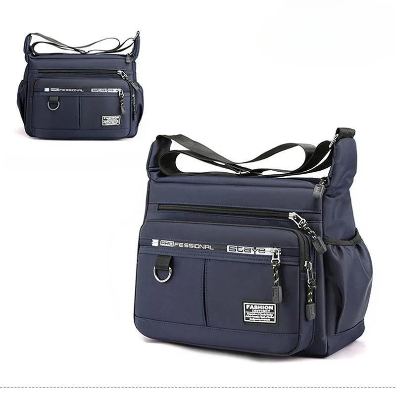 Men Oxford Messenger Bags Crossbody Bag Waterproof Bags Multifunction Briefcase Travel Work Handbags with Adjustable Strap