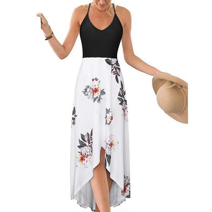 Casual Printed Summer Long Dresses For Women 2023 Elegant Pretty Slim Women's Sexy Backless Dresses Vintage Female Clothing