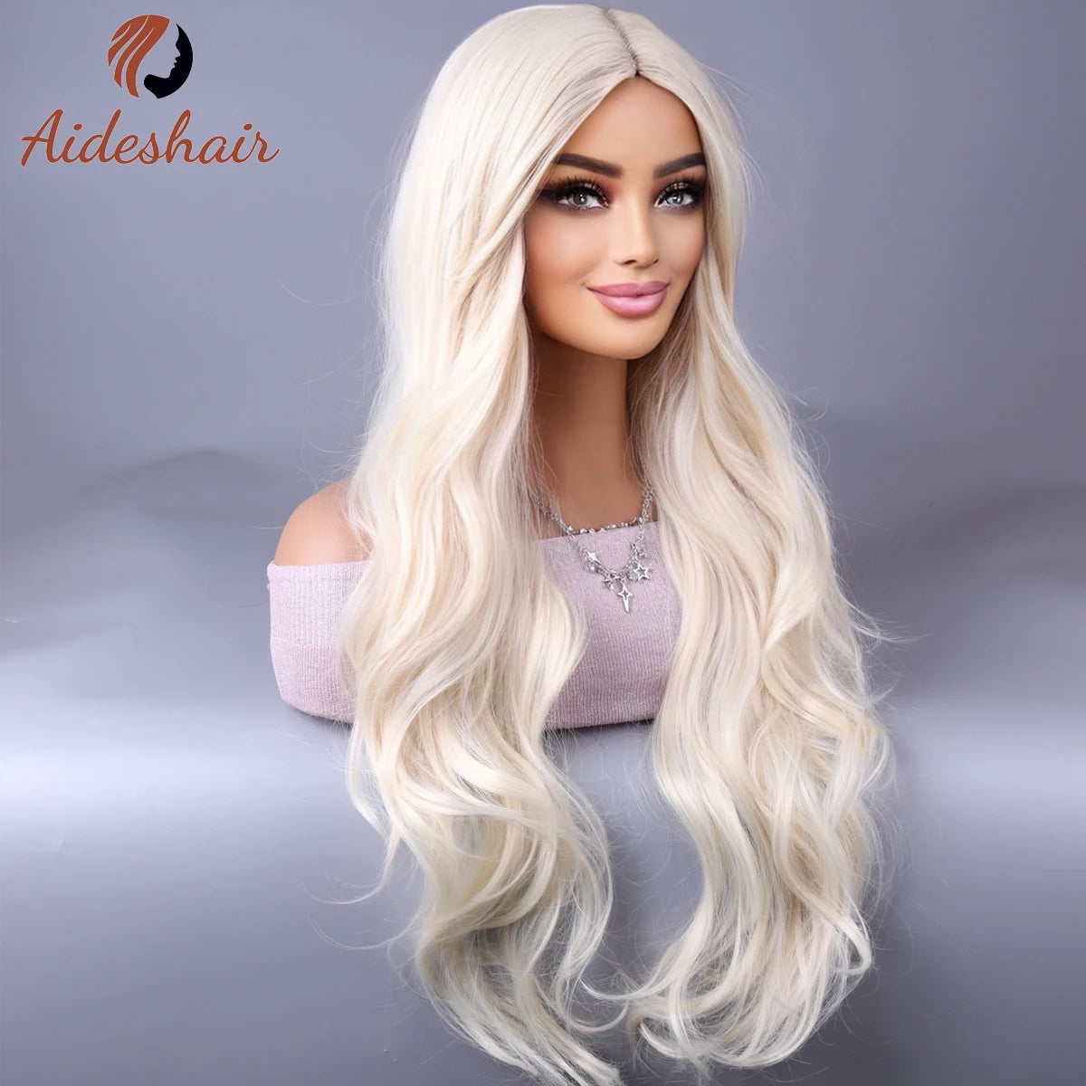 synthetic wig  Europe and the United States new midsection long curly hair wig is versatile