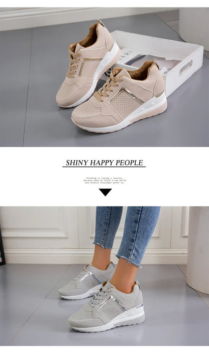 Shoes Woman 2024 Trend Summer Wedge Platform Casual Shoes Women Lace Up Sports Shoes Woman Non Slip Breathable Sneaker