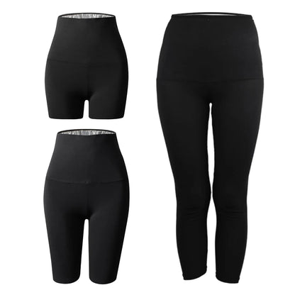 Sauna Slimming Pants Long Waist Trainer Sweat Hot Thermo Weight Loss Women Fat Burner Shorts Compression Leggings Trimmer