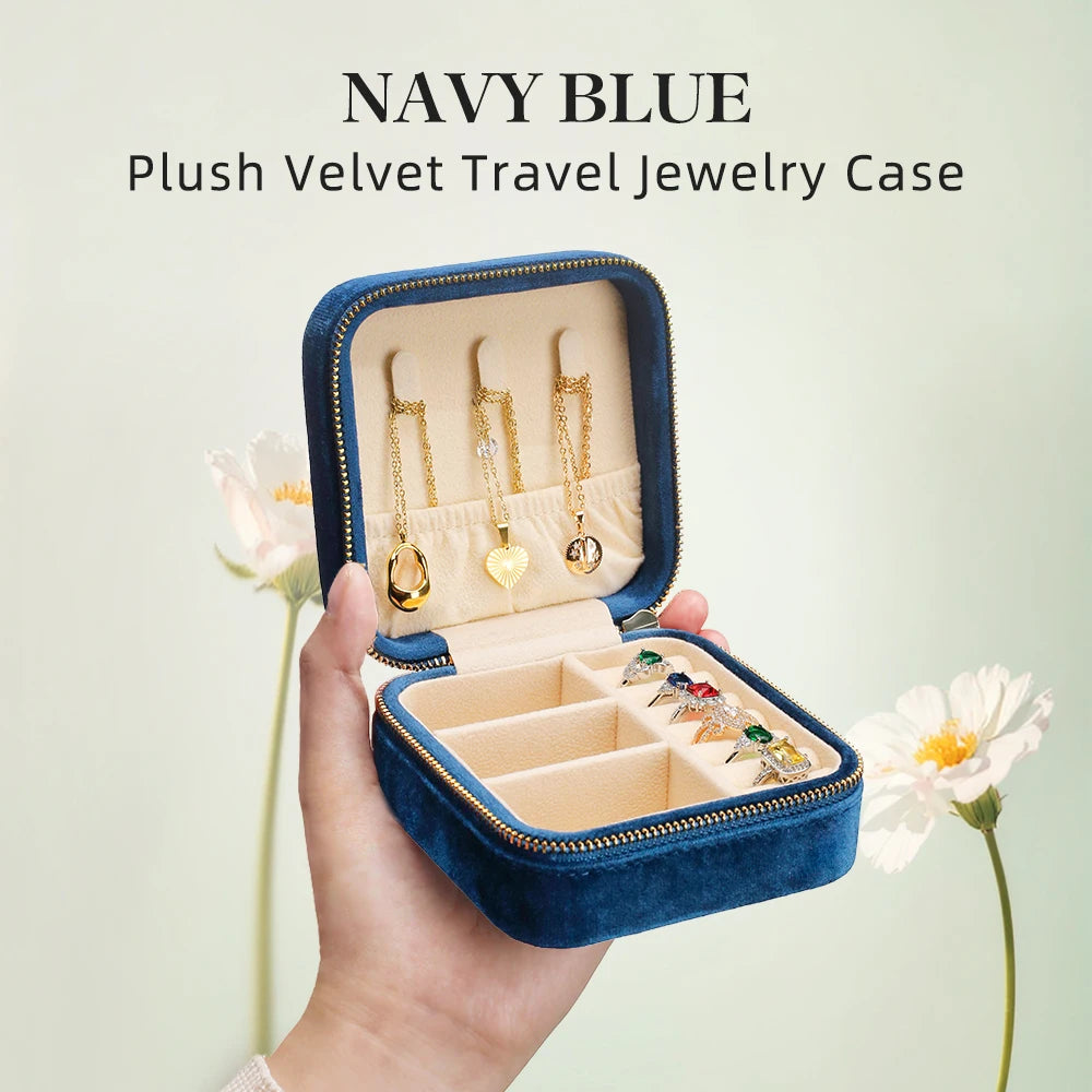 TAIMY High Quality Velvet Mini Travel Portable Girl Kawaii Custom Logo Jewelry Box Suede Jewellery Boxes Organizer