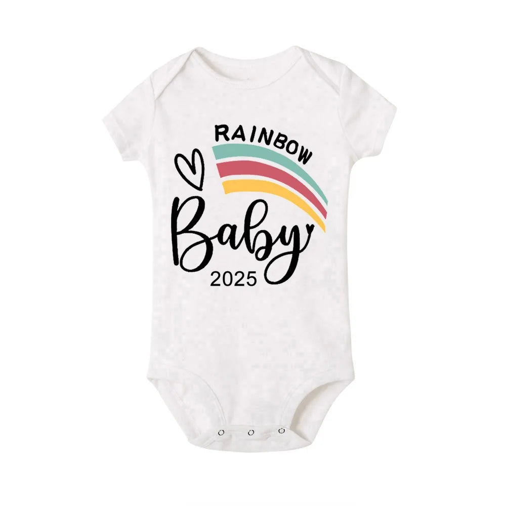 Baby Coming Soon 2025 Announcement Newborn Bodysuit Baby Romper Summer Boys Girls Outfits Body Pregnancy Reveal Clothes Jumpsuit