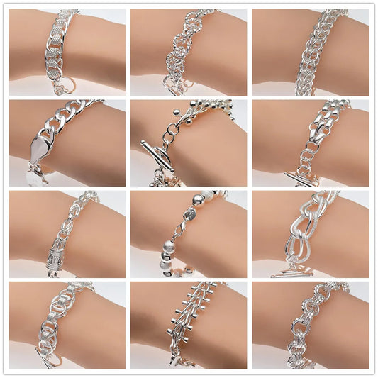 Andara Wholesale 925 Silver Bracelet Elegant Chain High Quality Jewelry For Men&Women Christmas Gifts