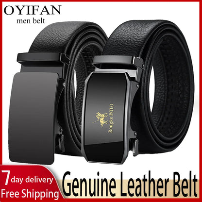 Men Genuine Leather Belt Business Belt for men Automatic Adjustable Belts Fashion Designer Style