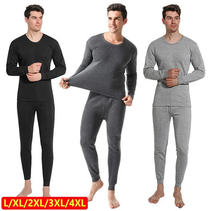 Thermal Underwear Set for Men Soft Fleece Lined Long Johns Set Men's Top & Bottom Set Winter Cold Weather Thermal Clothes