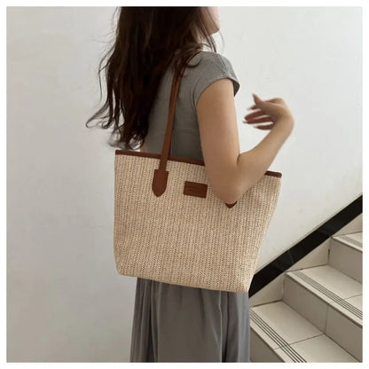 Straw Woven Tote Bag for Women Lady Purse Fashion Casual Bag Beach Bag Handbag