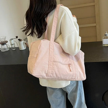 Casual Large Capaci Nylon Cloth Bag Women 2024 New Fashion Commuter Shoulder Bag Short-Distance Travel Bag Fitness Bags