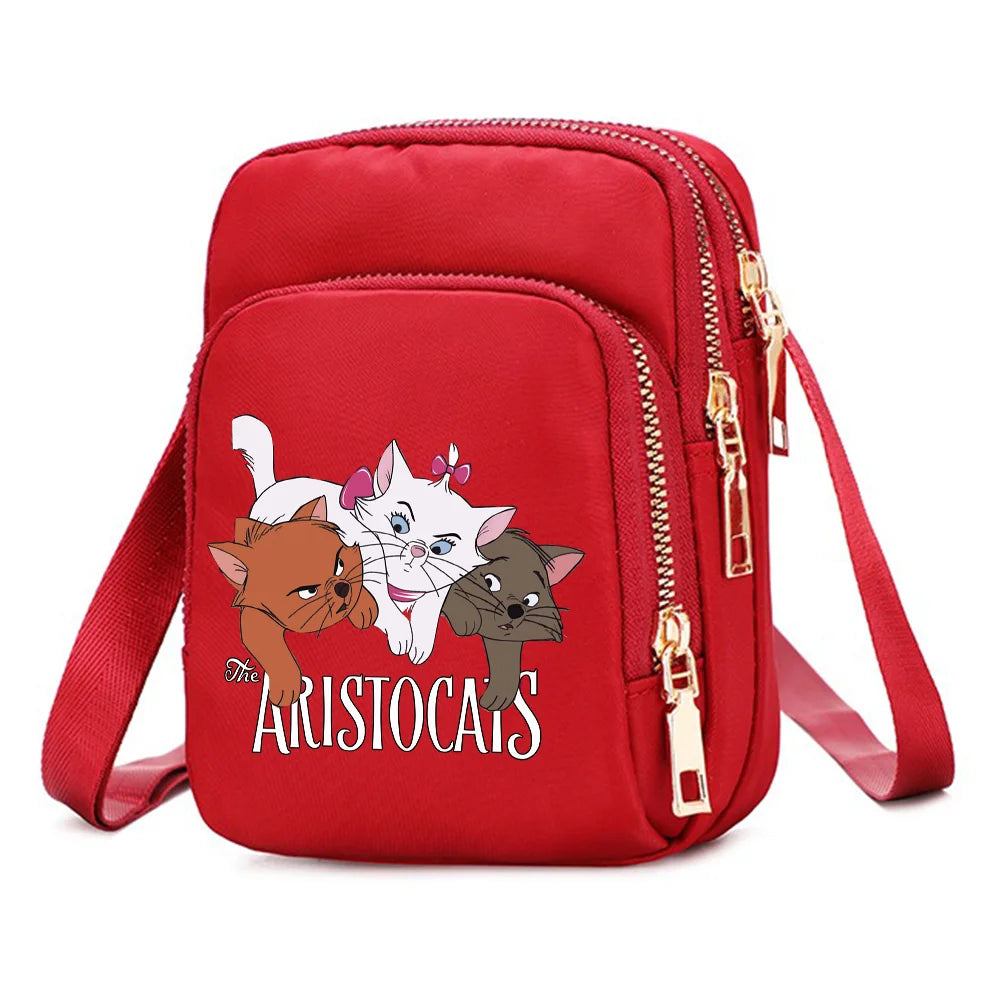 The Aristocats Marie Cat Women Shoulder Bags Cell Phone Purse Crossbody Shoulder Strap Handbag Female Girls Bags Causal Bag Gift