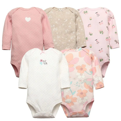 Baby Boy Bodysuits 5 Pieces Newborn Clothes Set Toddler Baby Girl Clothing 100% Cotton Soft Infant New Cartoon Bebe Jumpsuits