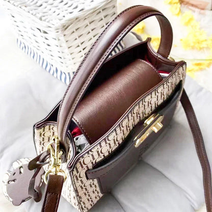 CH Elegant Hundred Letters Design Sense Branded Fashion Crossbody Women's Bag Letter Printing Design Buckle Handbag