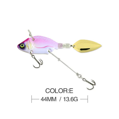 NEW Rotating Metal VIB vibration Bait Spinner Spoon Fishing Lures 13.6g 4.4cm Jigs Trout Winter Fishing Hard Baits Tackle Pesca