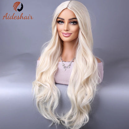 synthetic wig  Europe and the United States new midsection long curly hair wig is versatile