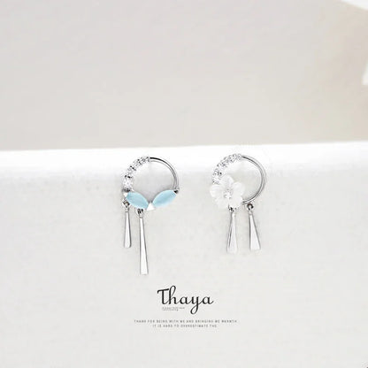 Thaya Original Design Flowers Leaf Tassels Women Earrings Romantic S925 Silver Earrings Stud For Girl Classic Party Fine Jewelry