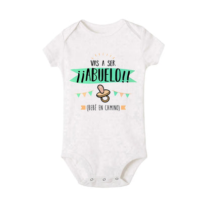 Hello Grandparent I'm on My Way See You Soon Print Newborn Romper Pregnancy Announcement Clothes Baby Reveal Bodysuit for Family