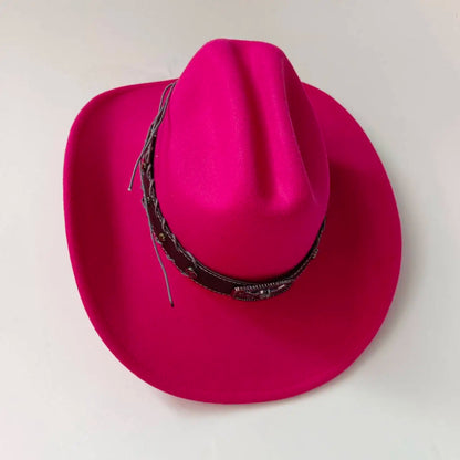 New 9CM Wide Brim Western Cowboy Hat For Men's Vintage Fascinator Cowgirl Jazz Hat Cloche Church Caps Sombrero Hombre