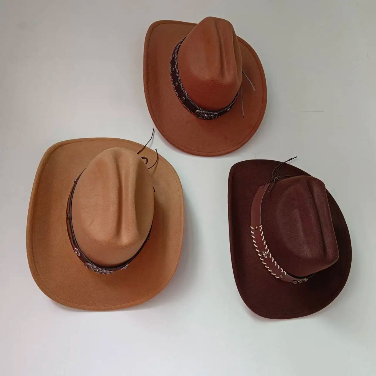 New 9CM Wide Brim Western Cowboy Hat For Men's Vintage Fascinator Cowgirl Jazz Hat Cloche Church Caps Sombrero Hombre