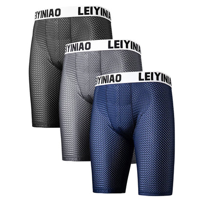 3PCS/Lot  Mesh Men Underwear Man Underwear Sexy Hot Long Boxer Shorts Men Boxer Men Panties Boxers for Men Boxer Homme Man Boxer