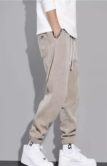 Spring Autumn Men's Loose-Fit Wide-Leg Casual Pants Trendy Brand Heavyweight Sports Korean Style Trendy Fashion Pants