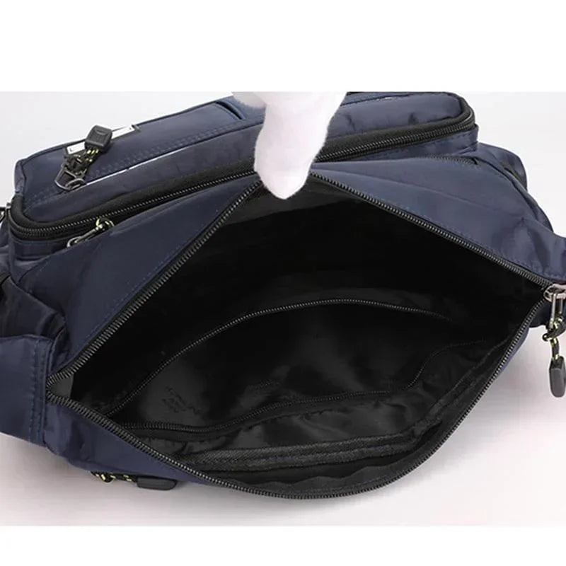 Men Oxford Messenger Bags Crossbody Bag Waterproof Bags Multifunction Briefcase Travel Work Handbags with Adjustable Strap